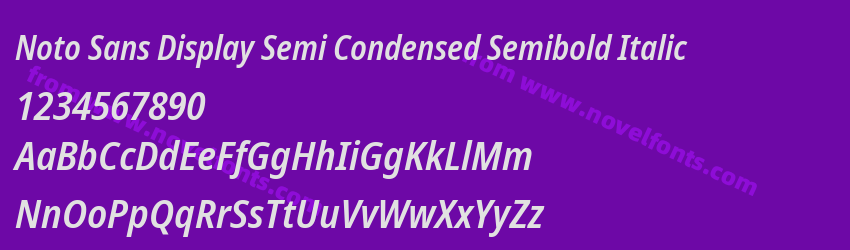 Noto Sans Display Semi Condensed Semibold ItalicPreview Noto Sans Display Semi Condensed Semibold ItalicPreview
