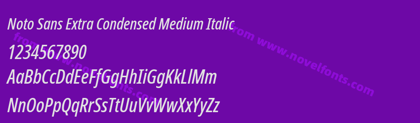 Noto Sans Extra Condensed Medium ItalicPreview Noto Sans Extra Condensed Medium ItalicPreview