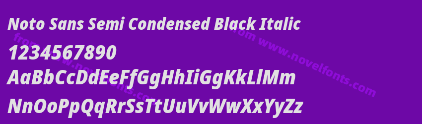 Noto Sans Semi Condensed Black ItalicPreview Noto Sans Semi Condensed Black ItalicPreview
