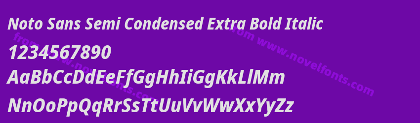 Noto Sans Semi Condensed Extra Bold ItalicPreview Noto Sans Semi Condensed Extra Bold ItalicPreview
