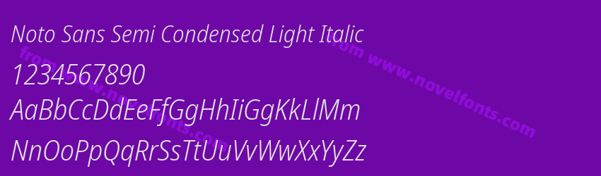Noto Sans Semi Condensed Light ItalicPreview Noto Sans Semi Condensed Light ItalicPreview