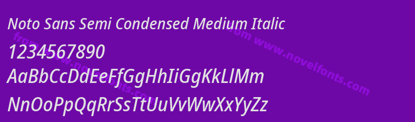 Noto Sans Semi Condensed Medium ItalicPreview Noto Sans Semi Condensed Medium ItalicPreview