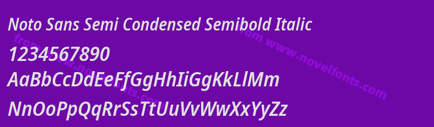 Noto Sans Semi Condensed Semibold ItalicPreview Noto Sans Semi Condensed Semibold ItalicPreview