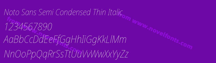 Noto Sans Semi Condensed Thin ItalicPreview Noto Sans Semi Condensed Thin ItalicPreview
