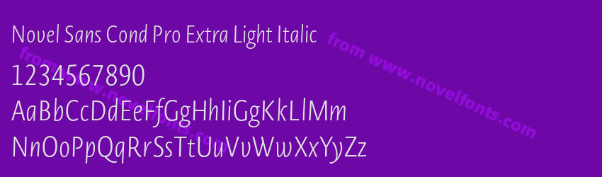 Novel Sans Cond Pro Extra Light ItalicPreview Novel Sans Cond Pro Extra Light ItalicPreview