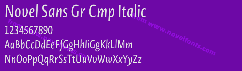 Novel Sans Gr Cmp ItalicPreview Novel Sans Gr Cmp ItalicPreview