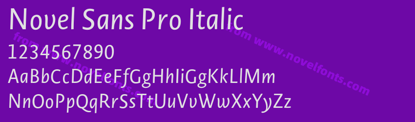Novel Sans Pro ItalicPreview Novel Sans Pro ItalicPreview