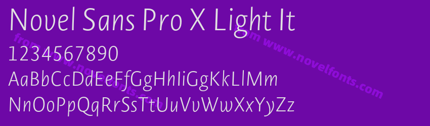 Novel Sans Pro X Light ItPreview Novel Sans Pro X Light ItPreview