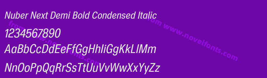 Nuber Next Demi Bold Condensed ItalicPreview Nuber Next Demi Bold Condensed ItalicPreview