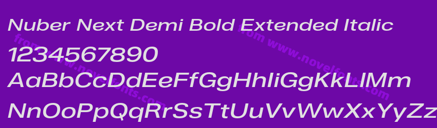 Nuber Next Demi Bold Extended ItalicPreview Nuber Next Demi Bold Extended ItalicPreview