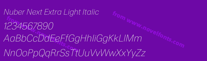 Nuber Next Extra Light ItalicPreview Nuber Next Extra Light ItalicPreview