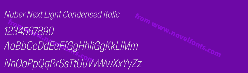 Nuber Next Light Condensed ItalicPreview Nuber Next Light Condensed ItalicPreview