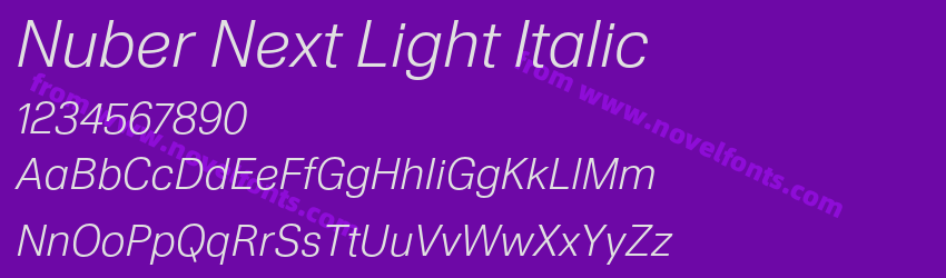 Nuber Next Light ItalicPreview Nuber Next Light ItalicPreview