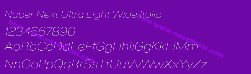 Nuber Next Ultra Light Wide ItalicPreview Nuber Next Ultra Light Wide ItalicPreview