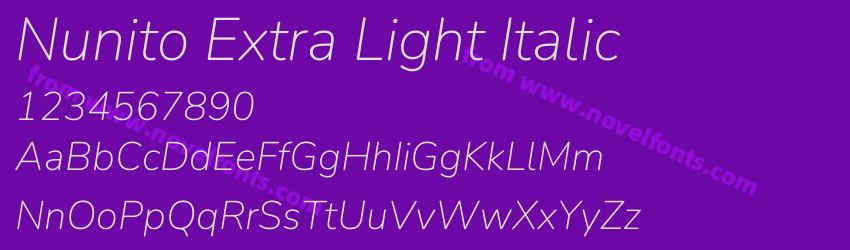Nunito Extra Light ItalicPreview Nunito Extra Light ItalicPreview