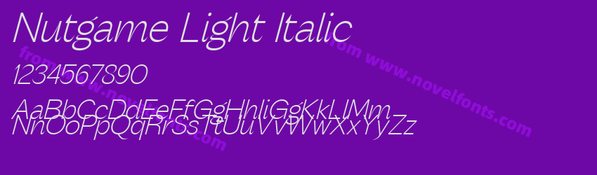 Nutgame Light ItalicPreview Nutgame Light ItalicPreview