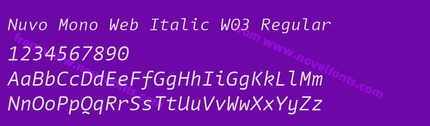 Nuvo Mono Web Italic W03 RegularPreview Nuvo Mono Web Italic W03 RegularPreview