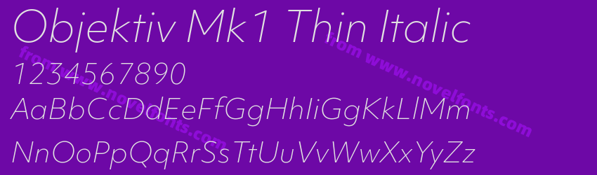 Objektiv Mk1 Thin ItalicPreview Objektiv Mk1 Thin ItalicPreview