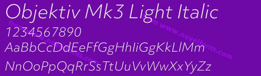 Objektiv Mk3 Light ItalicPreview Objektiv Mk3 Light ItalicPreview