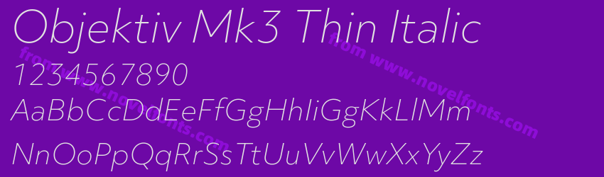 Objektiv Mk3 Thin ItalicPreview Objektiv Mk3 Thin ItalicPreview