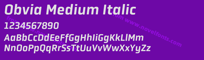 Obvia Medium ItalicPreview Obvia Medium ItalicPreview