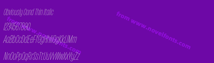 Obviously Cond Thin ItalicPreview Obviously Cond Thin ItalicPreview