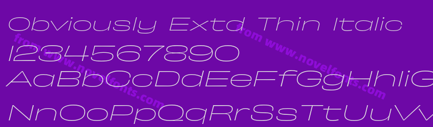 Obviously Extd Thin ItalicPreview Obviously Extd Thin ItalicPreview
