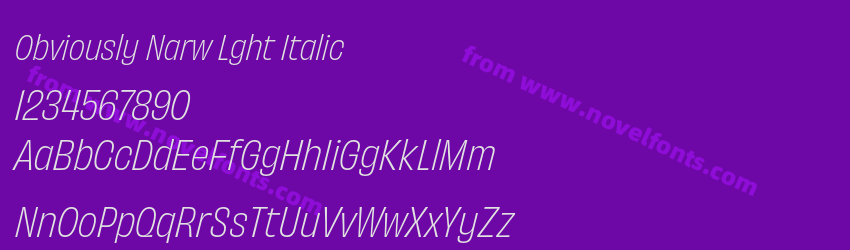 Obviously Narw Lght ItalicPreview Obviously Narw Lght ItalicPreview