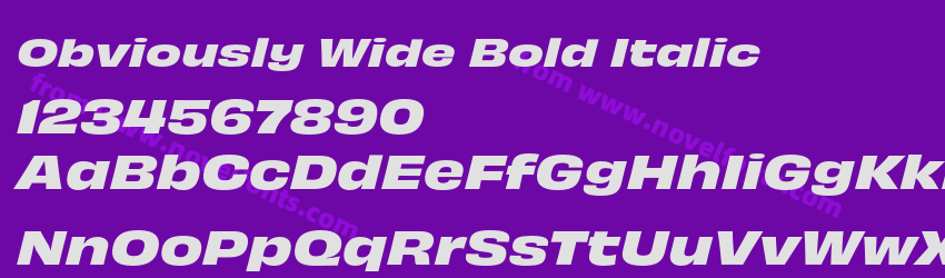 Obviously Wide Bold ItalicPreview Obviously Wide Bold ItalicPreview