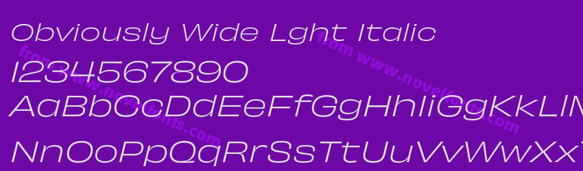 Obviously Wide Lght ItalicPreview Obviously Wide Lght ItalicPreview