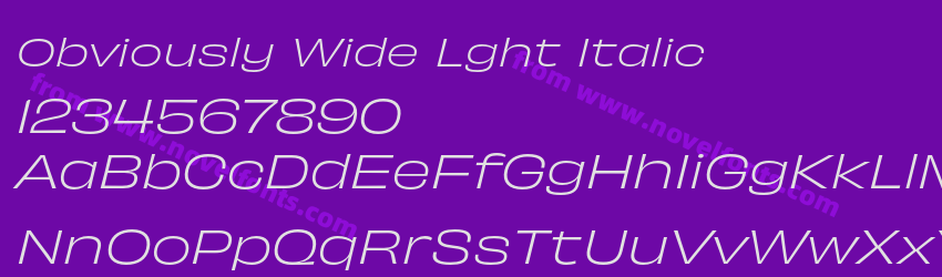 Obviously Wide Lght ItalicPreview Obviously Wide Lght ItalicPreview