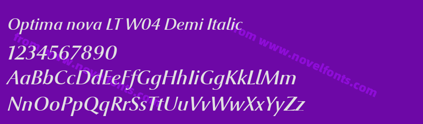 Optima nova LT W04 Demi ItalicPreview Optima nova LT W04 Demi ItalicPreview