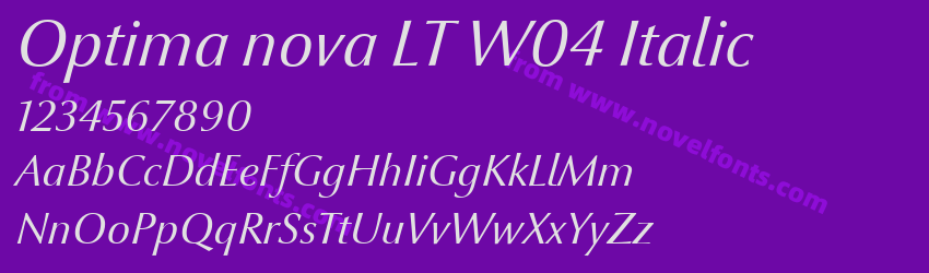Optima nova LT W04 ItalicPreview Optima nova LT W04 ItalicPreview