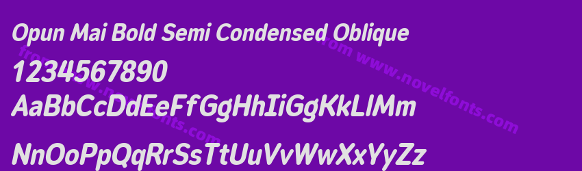 Opun Mai Bold Semi Condensed ObliquePreview Opun Mai Bold Semi Condensed ObliquePreview