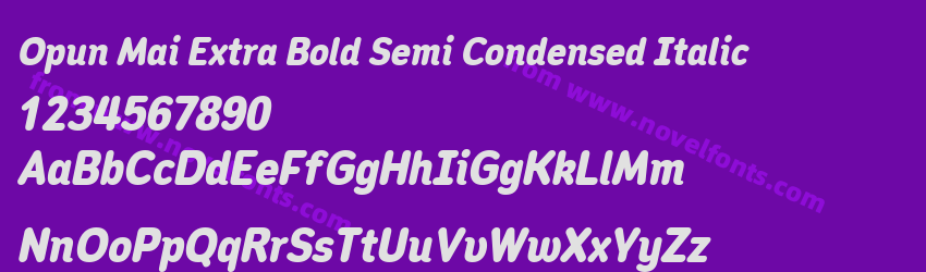 Opun Mai Extra Bold Semi Condensed ItalicPreview Opun Mai Extra Bold Semi Condensed ItalicPreview