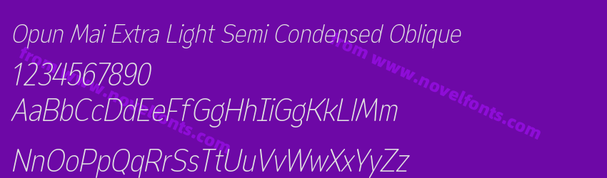 Opun Mai Extra Light Semi Condensed ObliquePreview Opun Mai Extra Light Semi Condensed ObliquePreview