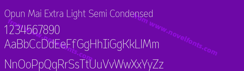 Opun Mai Extra Light Semi CondensedPreview Opun Mai Extra Light Semi CondensedPreview