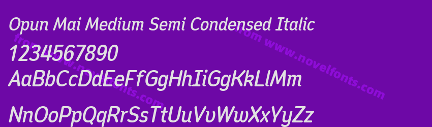 Opun Mai Medium Semi Condensed ItalicPreview Opun Mai Medium Semi Condensed ItalicPreview