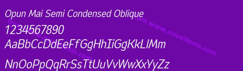Opun Mai Semi Condensed ObliquePreview Opun Mai Semi Condensed ObliquePreview