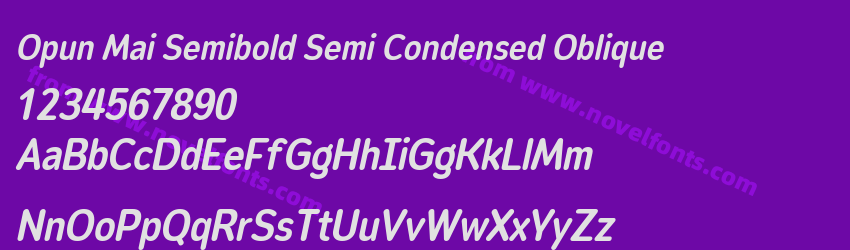Opun Mai Semibold Semi Condensed ObliquePreview Opun Mai Semibold Semi Condensed ObliquePreview