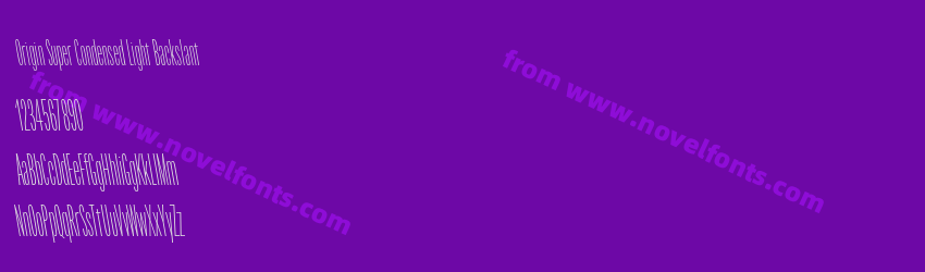 Origin Super Condensed Light BackslantPreview Origin Super Condensed Light BackslantPreview