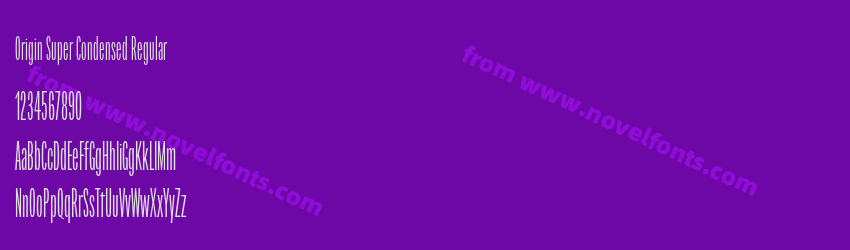 Origin Super Condensed RegularPreview Origin Super Condensed RegularPreview