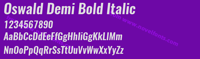 Oswald Demi Bold ItalicPreview Oswald Demi Bold ItalicPreview
