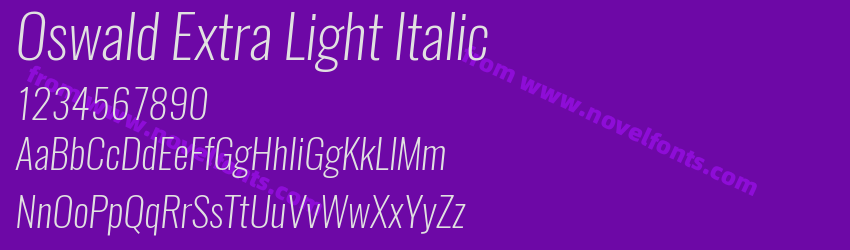 Oswald Extra Light ItalicPreview Oswald Extra Light ItalicPreview