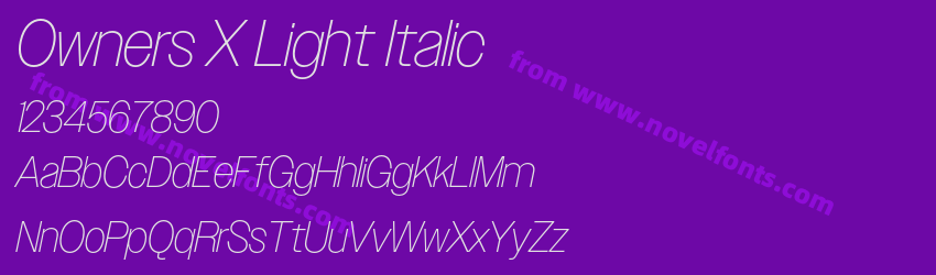 Owners X Light ItalicPreview
