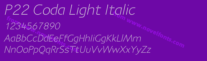 P22 Coda Light ItalicPreview P22 Coda Light ItalicPreview