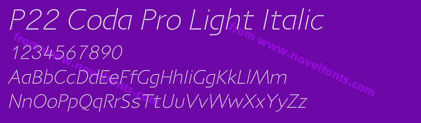 P22 Coda Pro Light ItalicPreview P22 Coda Pro Light ItalicPreview