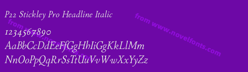 P22 Stickley Pro Headline ItalicPreview P22 Stickley Pro Headline ItalicPreview
