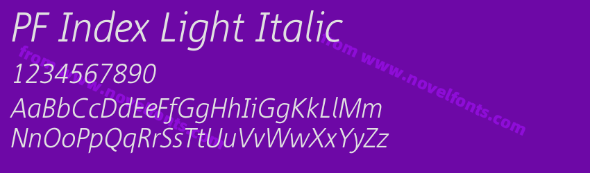 PF Index Light ItalicPreview PF Index Light ItalicPreview