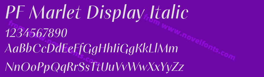 PF Marlet Display ItalicPreview PF Marlet Display ItalicPreview